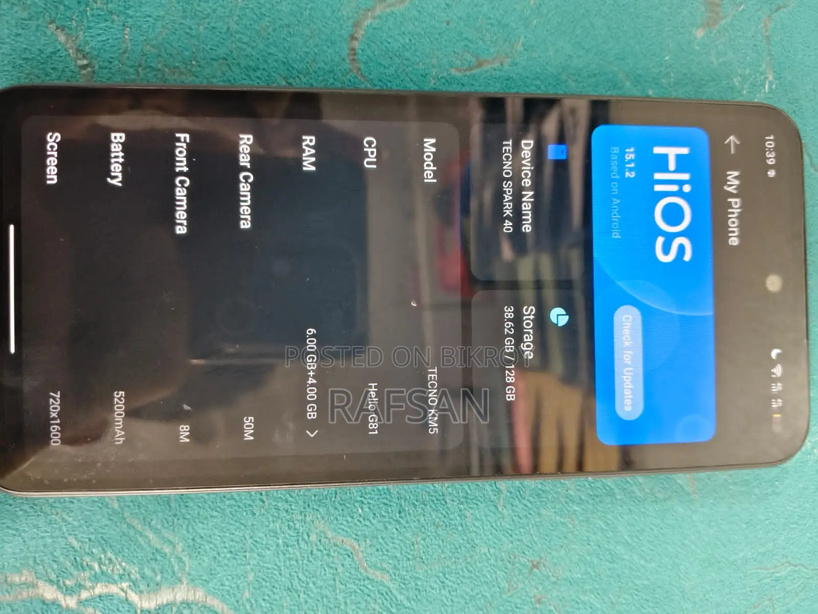 Tecno Spark 40 6+4/128 (Used)