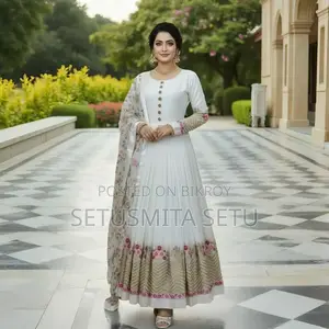 সেমী স্টিচড জর্জেট এমব্রয়ডারি পার্টি ড্রেস