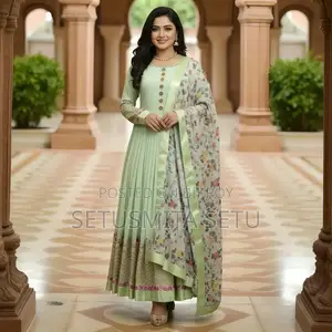 Semi-Stitched Georgette Embroidered Party Dress