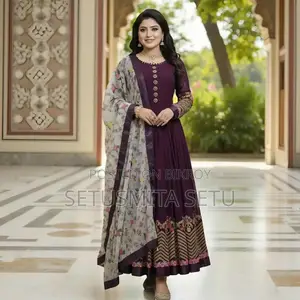 Semi-Stitched Georgette Embroidered Party Dress