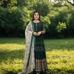 Semi-Stitched Georgette Embroidered Party Dress
