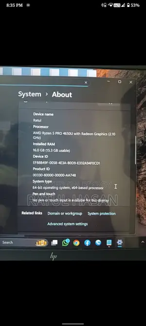 HP EliteBook 845 G7 Ryzen 5 Pro 4650U 16GB RAM 256GB