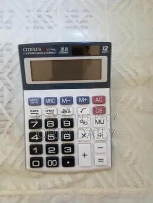 12 Digit Calculator (Solar + Battery) For Sale