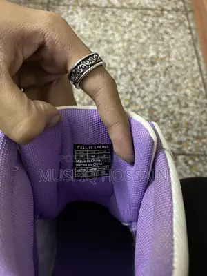 Men's High-top Sneakers Purple And White.