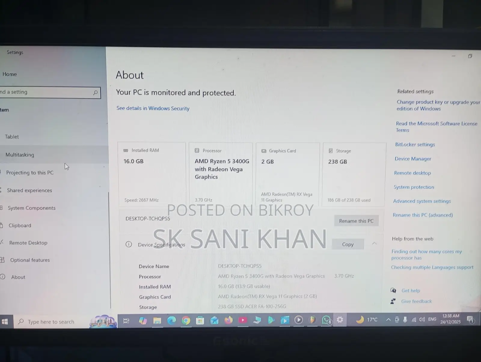 Desktop computer