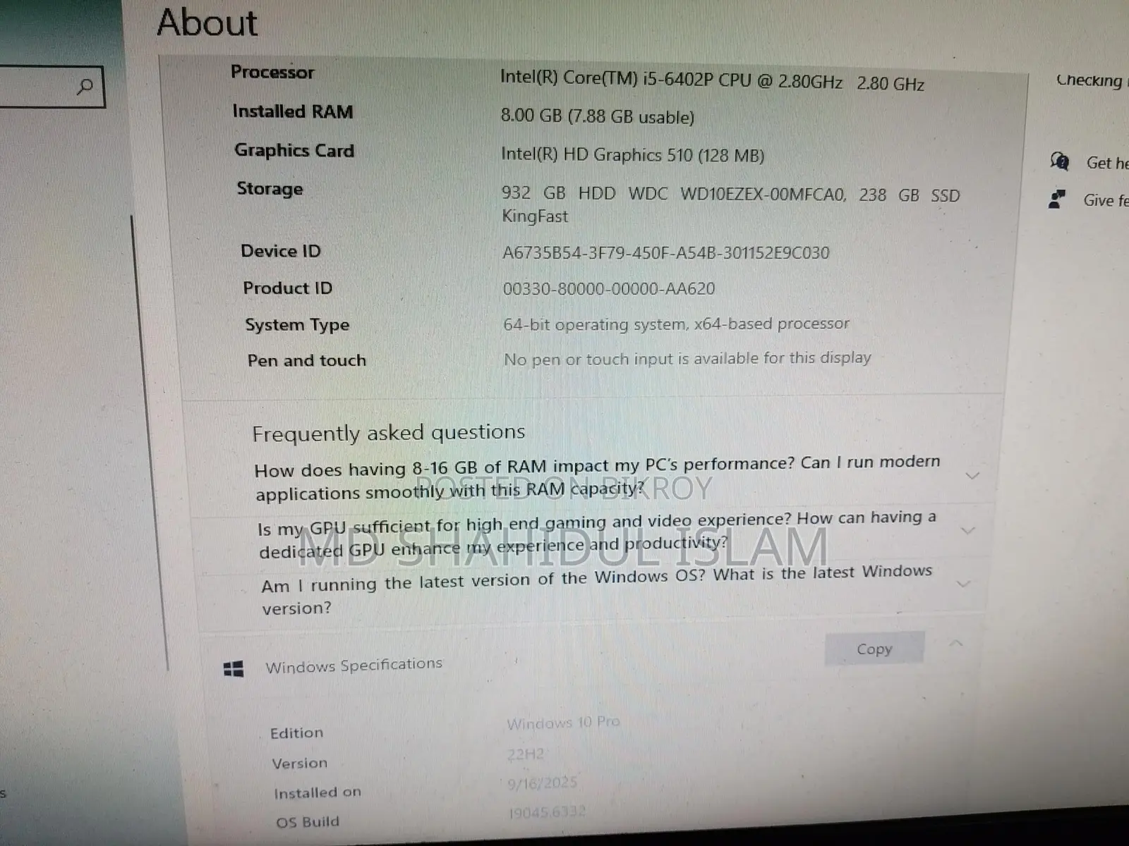 Full Setup Desktop Computer for Sale
