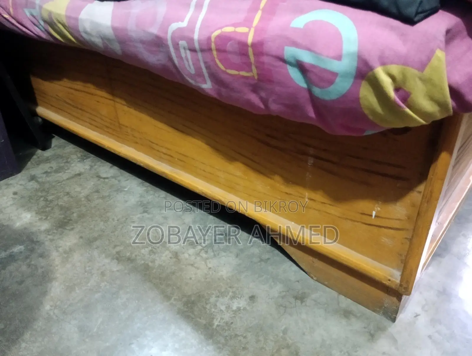 Pine Wood Full Box Bed, 5ft by 6.5ft. Bed only.