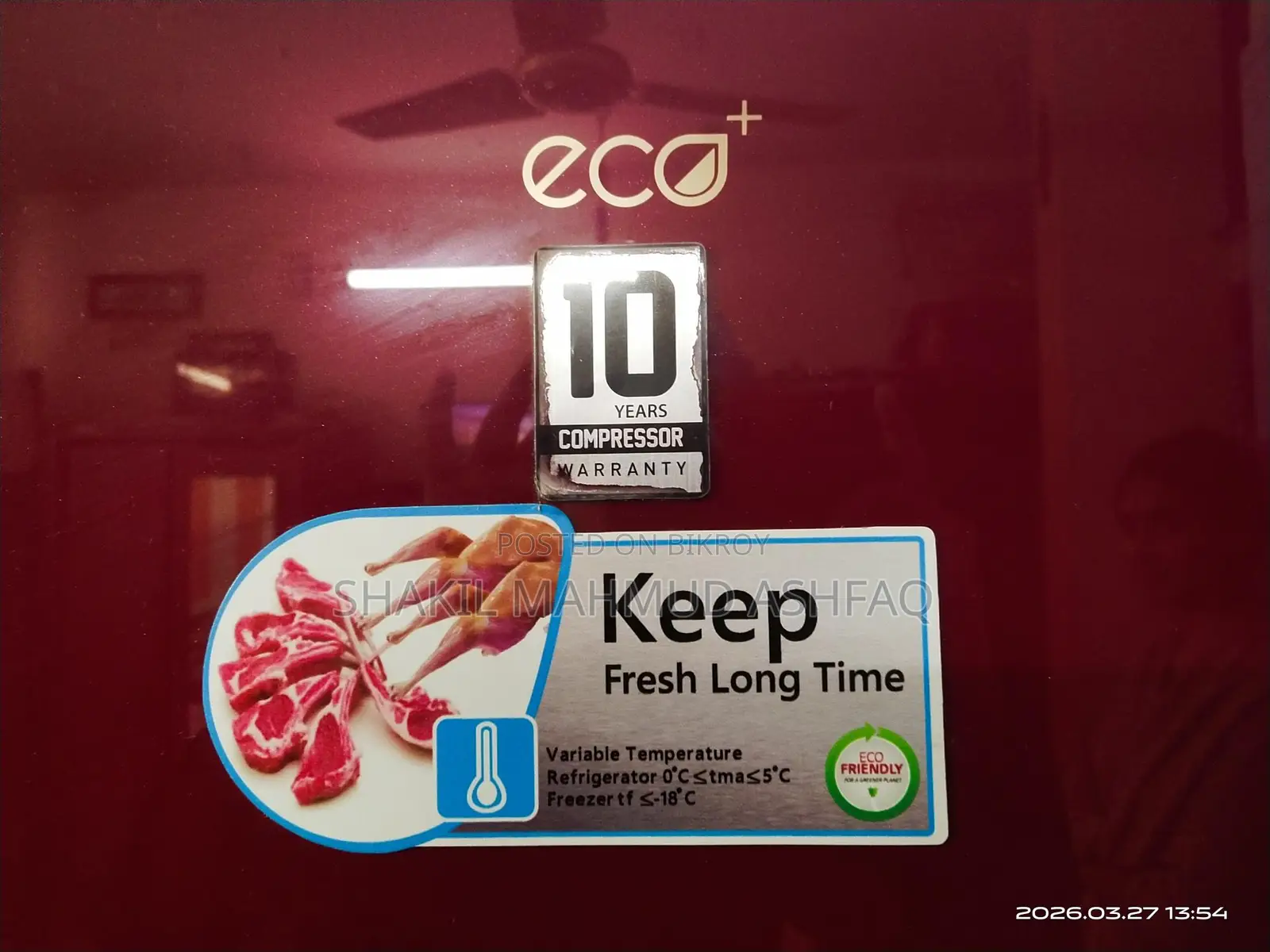Lg Eco+ 240 Litr. 12 Cft সম্পূর্ণ রানিং ফ্রিজ।সবকিছু নতুন।