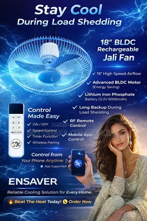 18" Bldc Rechargeable Jali Fan