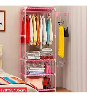 Portable Garment Rack with Shelves