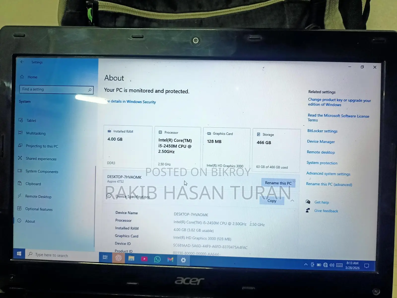 Aspire 4752 laptop sell