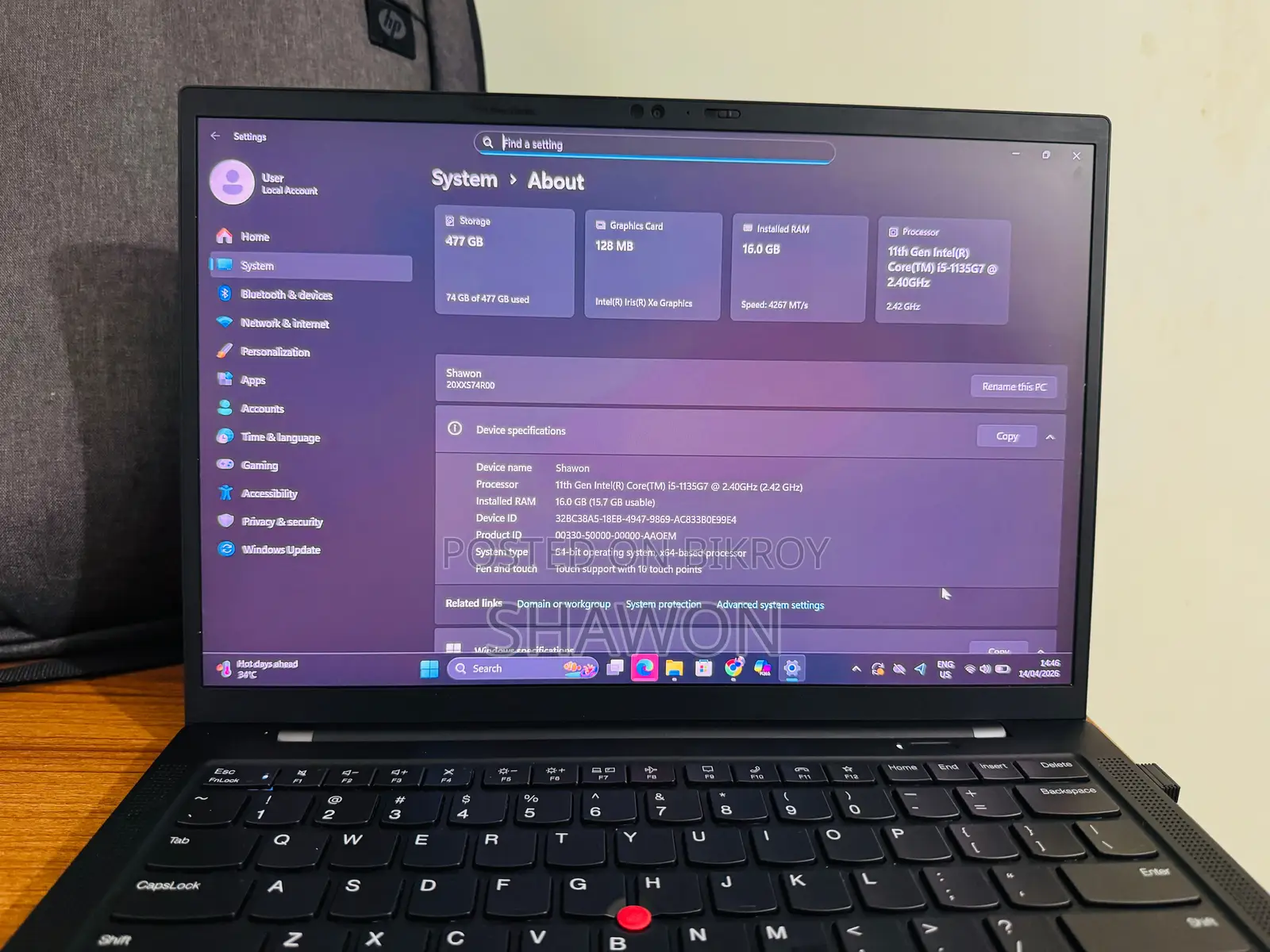 Lenovo Thinkpad X1 Touch Screen 11G