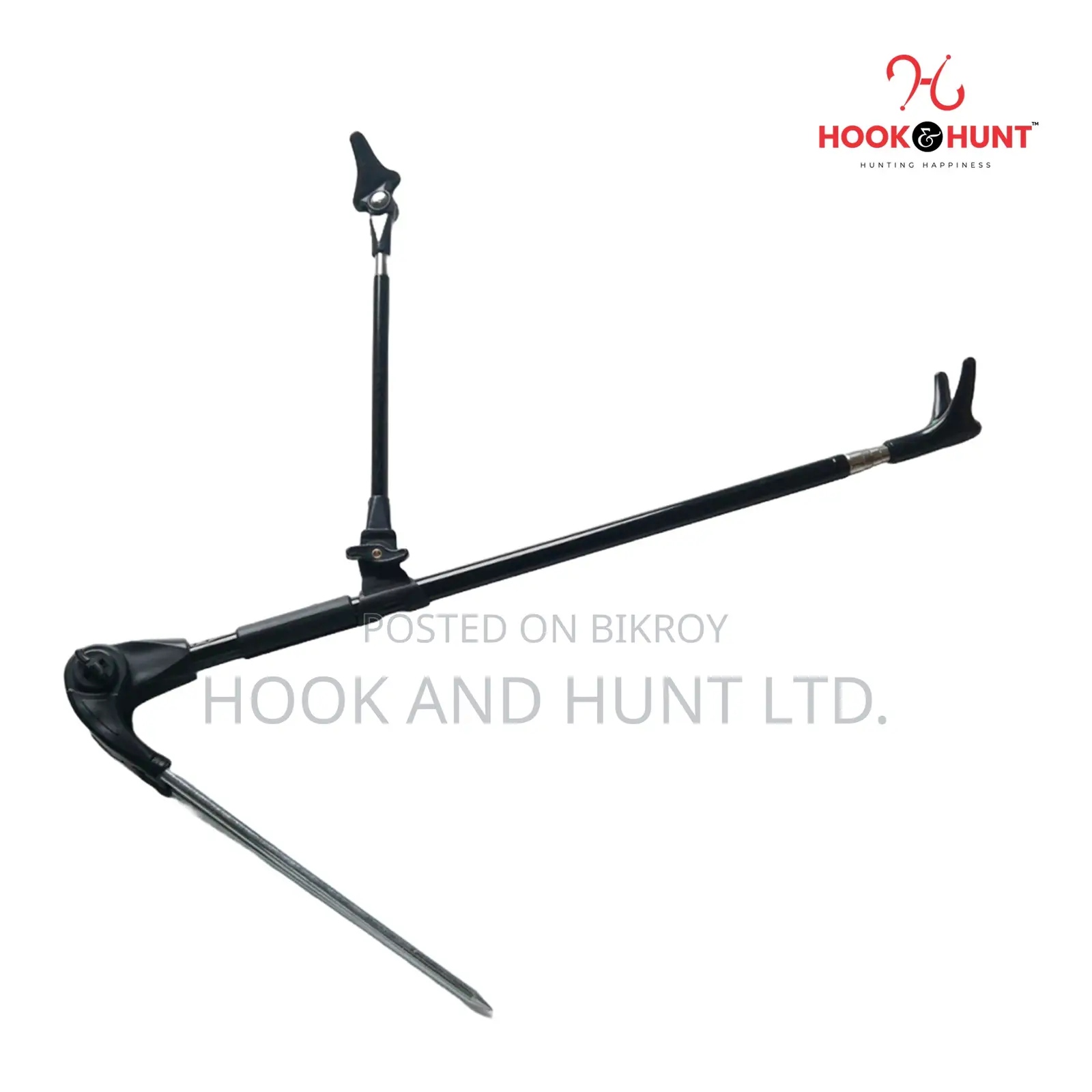 01 PCS Fishing Rod Holder Stand Adjustable | Steel Hook Hunt