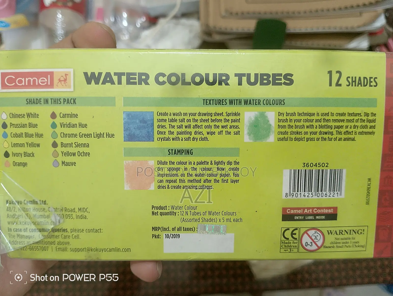 Used Camel Watercolor Tubes - 11 Shades + Brush (As-Is)