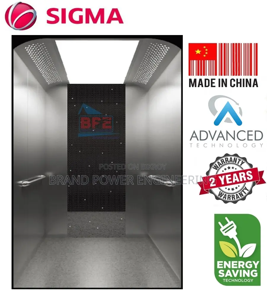 1000kg Sigma Lift – 13 Person Capacity, Smooth Operation