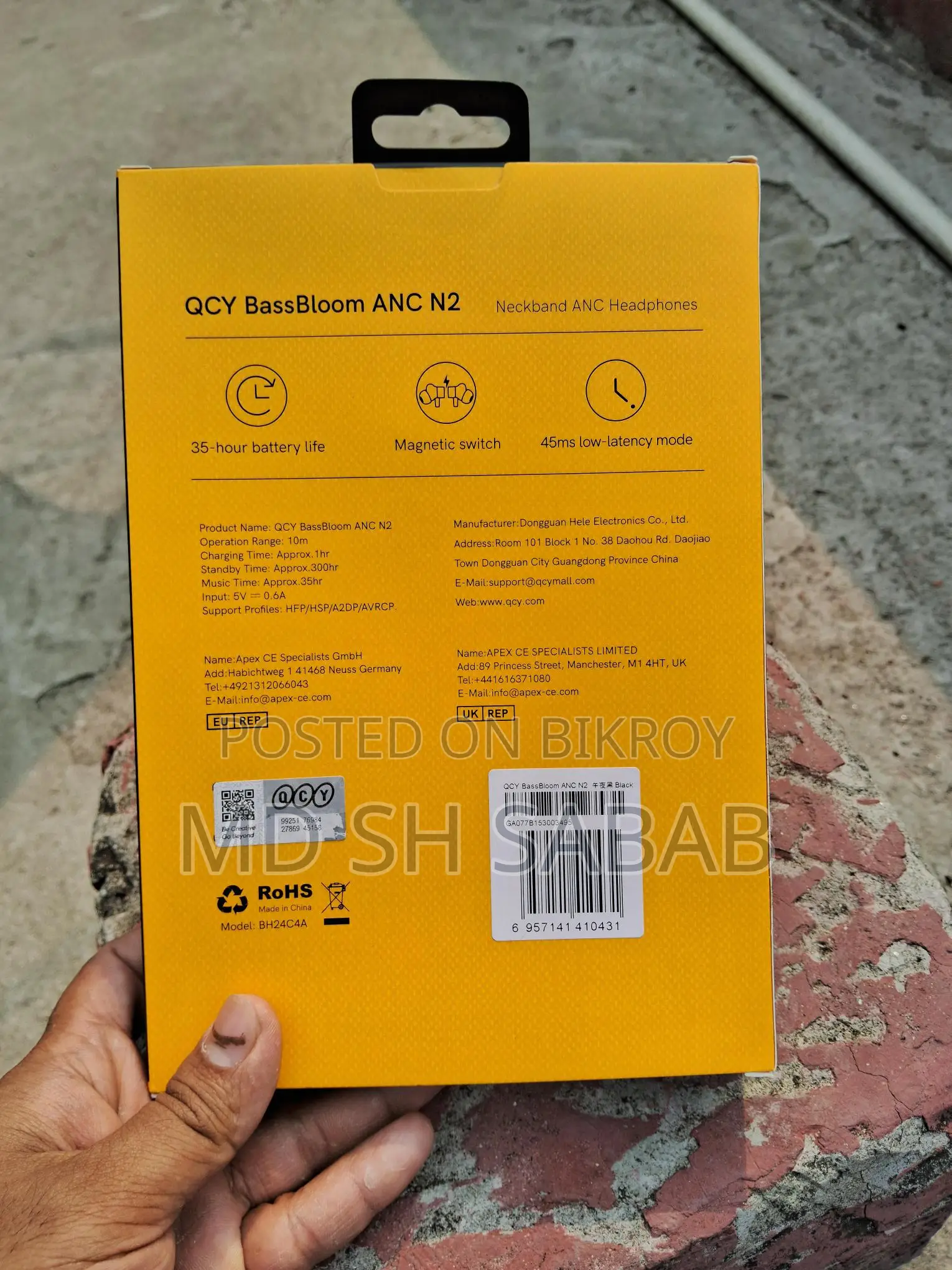QCY bassbloom anc n2 bluetooth earphones..