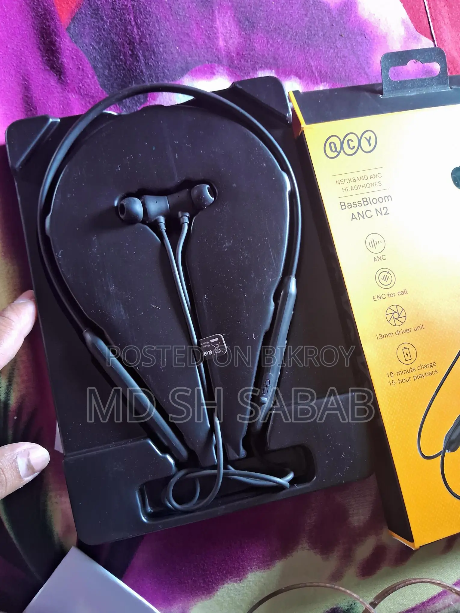 QCY bassbloom anc n2 bluetooth earphones..