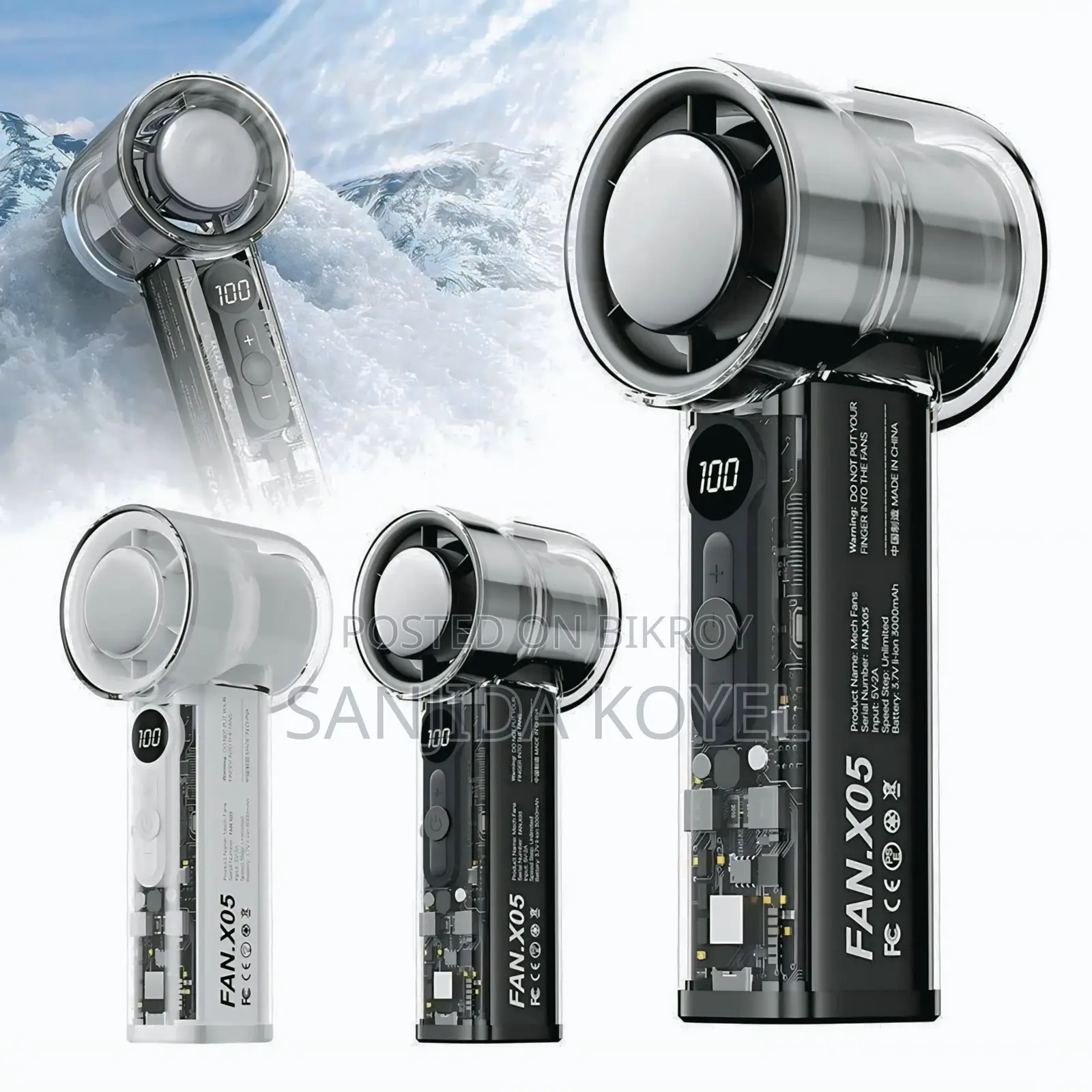 X05 Handheld Fan Portable High-speed Cooling Turbine