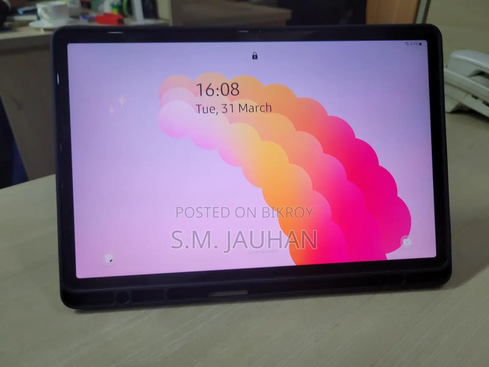 Galaxy Tab S7 FE, with box, charger, and touch pen