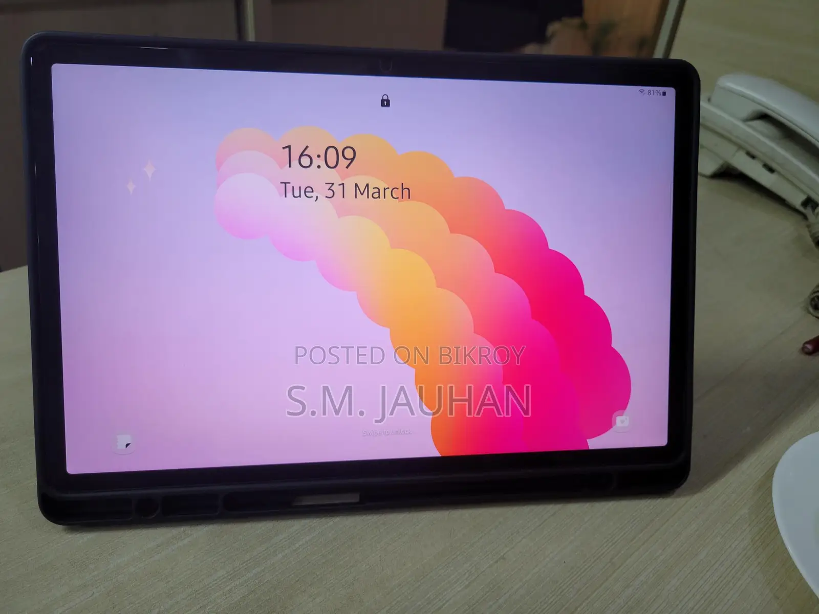 Galaxy Tab S7 FE, with box, charger, and touch pen