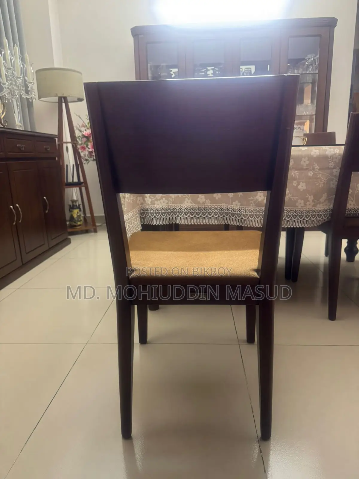 Malaysian Wood Dining Table and 4 Chairs for Sale