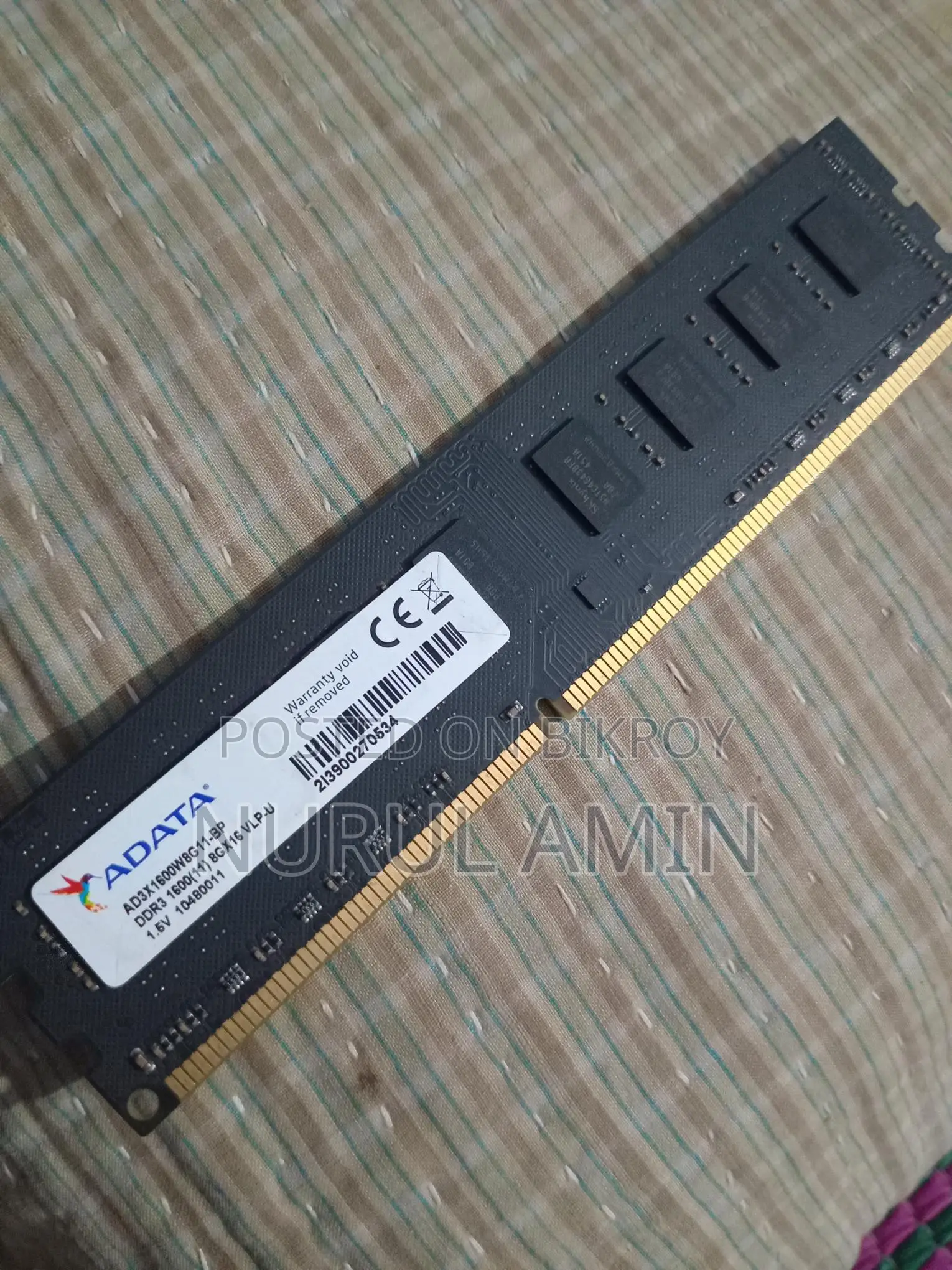 Adata ddr 8gp 3 ram sel hobe