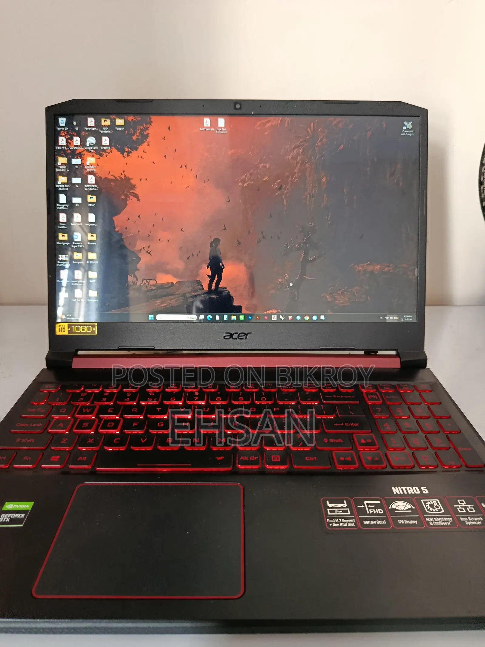 Acer nitro 5 AN515-54_ i5,16GB RAM, 256 GB SSD+ 1TB HDD, NVIDIA GTX 1650