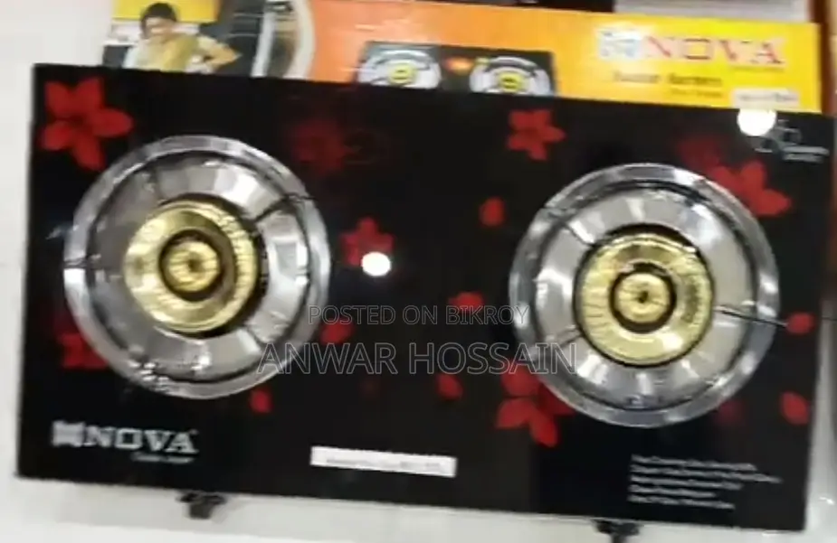 ১টি Glass টপ ডাবল ভান্নার চুলা নোভা কোম্পানি। ১ টি সিলিন্ডার গ্যাস ভর্তি