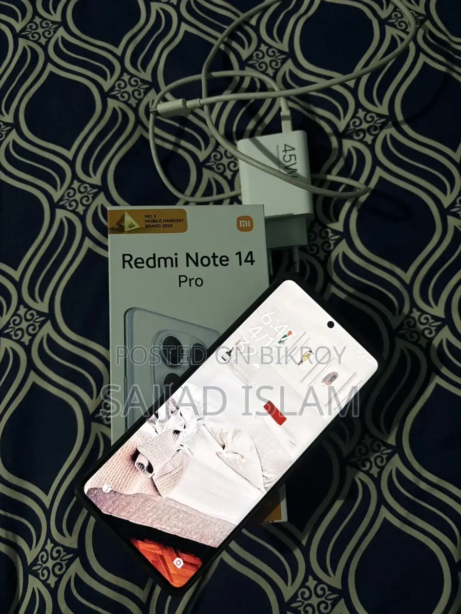 Xiaomi Redmi Note 14 pro উইথ বক্স চার্জার মেমো (ব্যবহৃত)