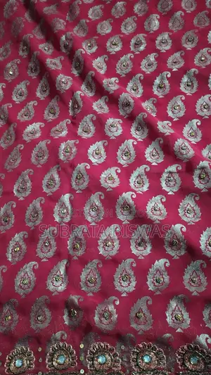 Georgette saree with stone and bead work