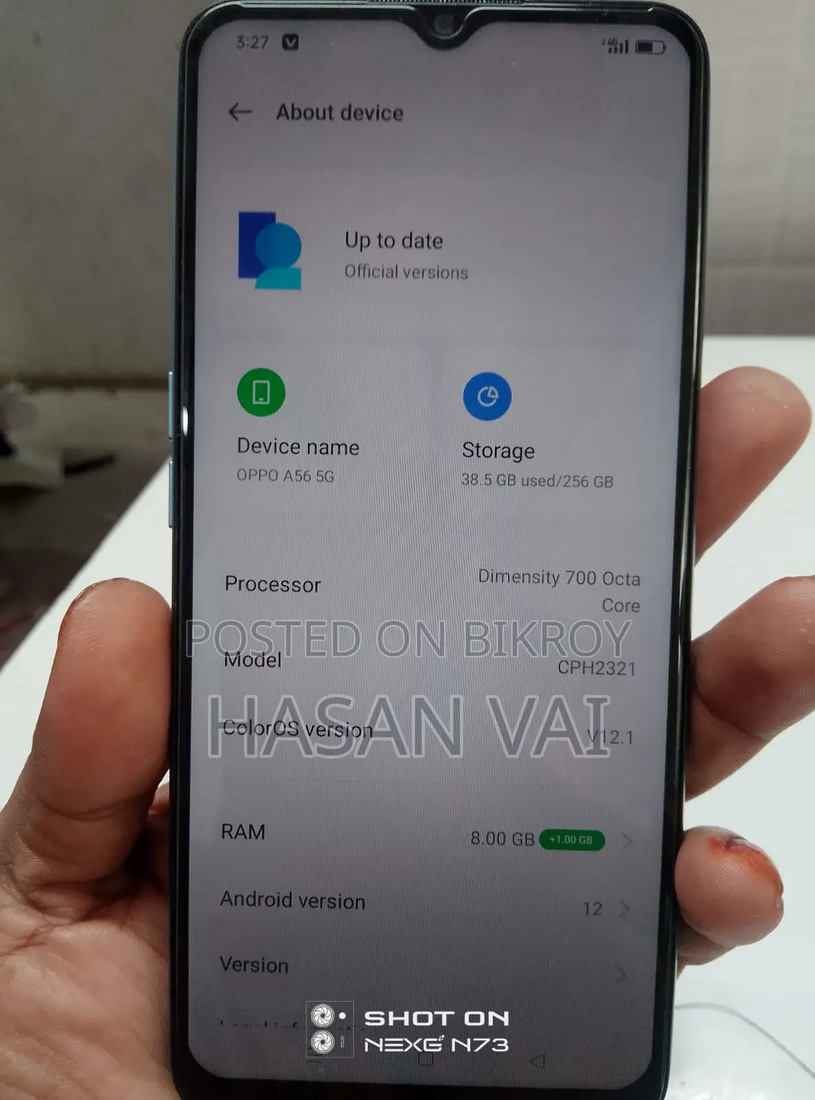 OPPO A56 8+256 with Box (Used)