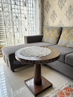 Hatil L-shaped sofa with storage and round table