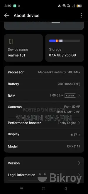 Realme 15 t (Used)