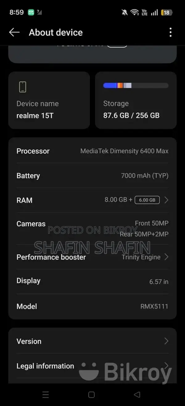 Realme 15 t (Used)