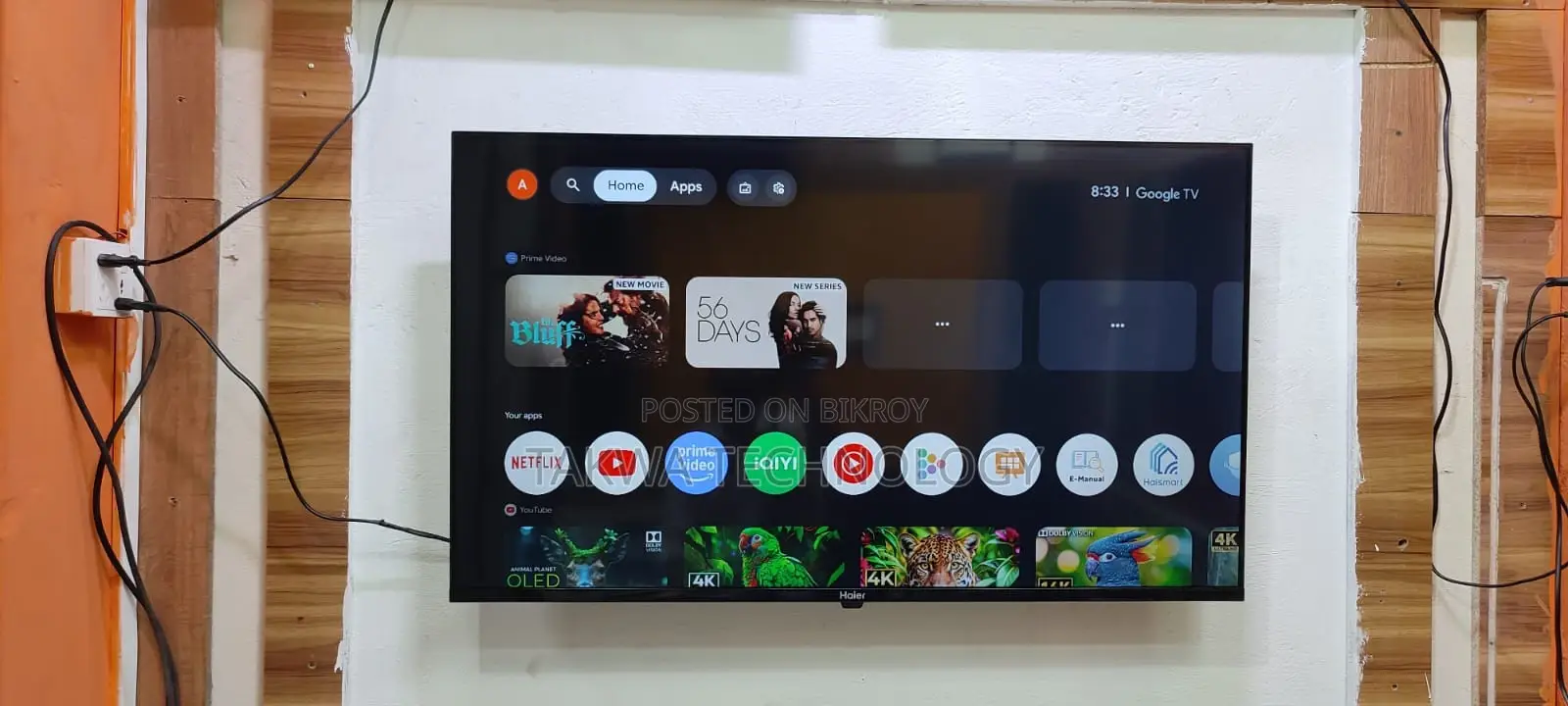 Haier-43" Inch Android Frameless Voice Control 4k Support