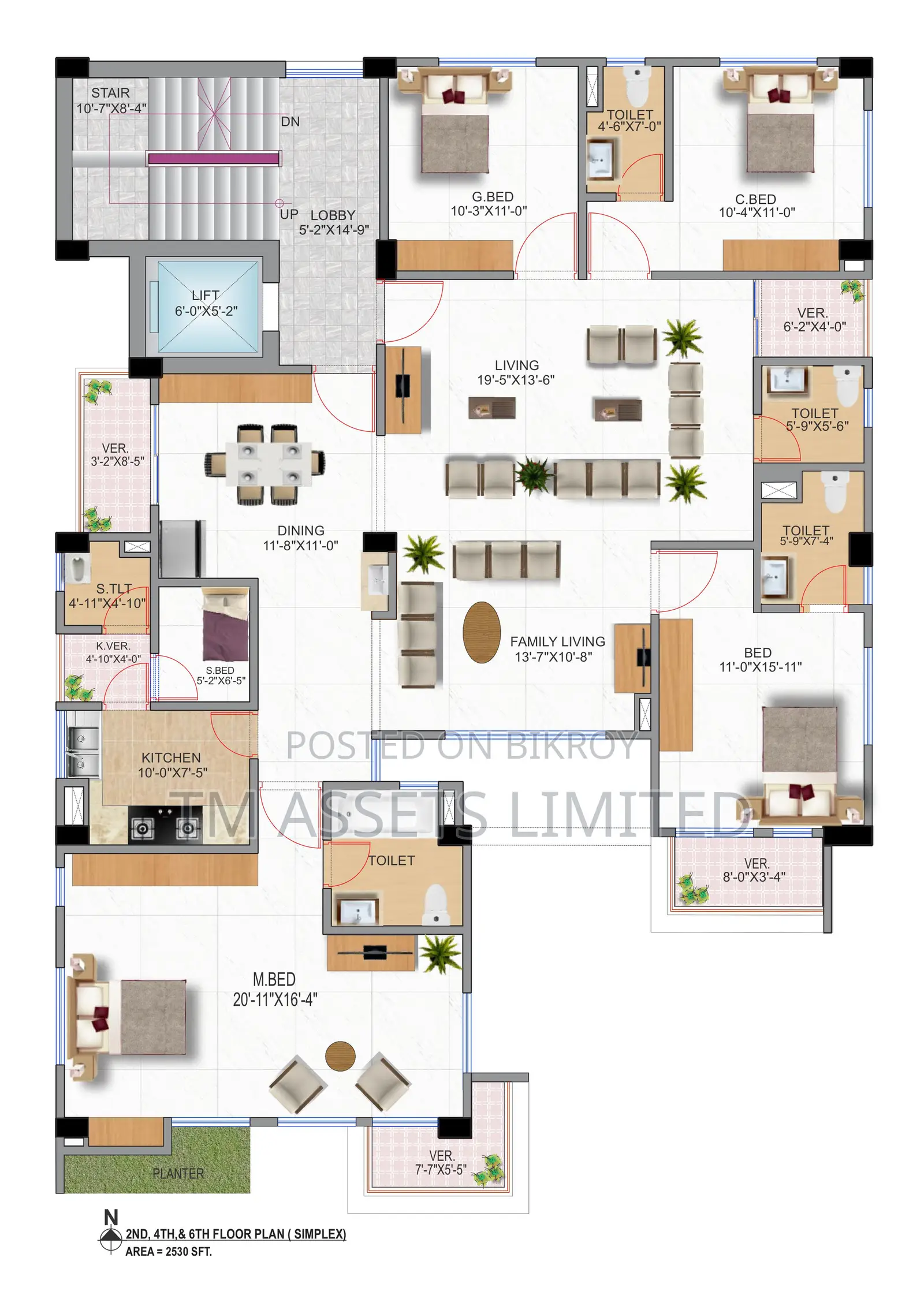 Luxury South Facing Flat for sale at Bashundhara Dhaka