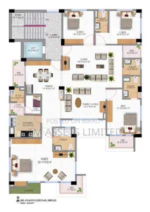 Luxury South Facing Flat for sale at Bashundhara Dhaka