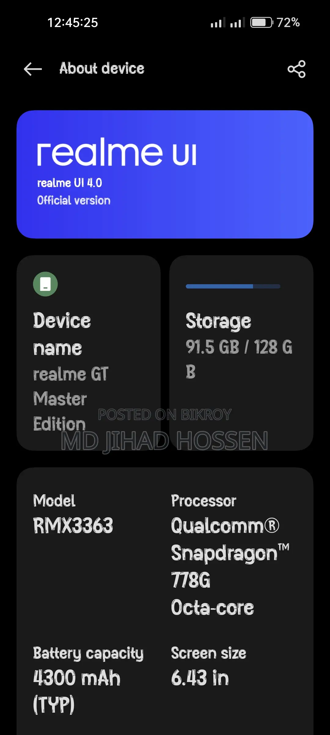 Realme Gt Master Edition (Used)