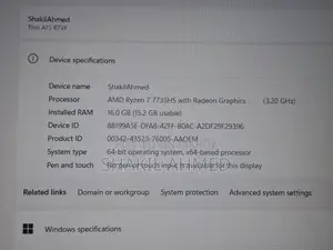 MSI Thin A15, Ryzen 7, 16GB RAM, 512GB ROM, RTX 4060 8GB Graphics