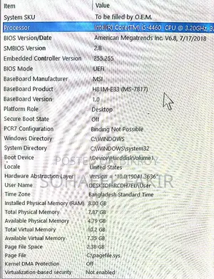 Intel i5 Ram-8GB SSD HD-256GB Samsung20'' 15000TK