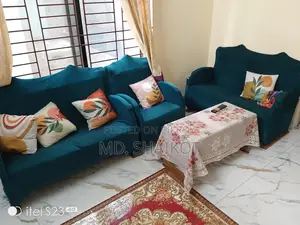 Teak Wood 5-Seater Sofa with Wooden Tea Table.