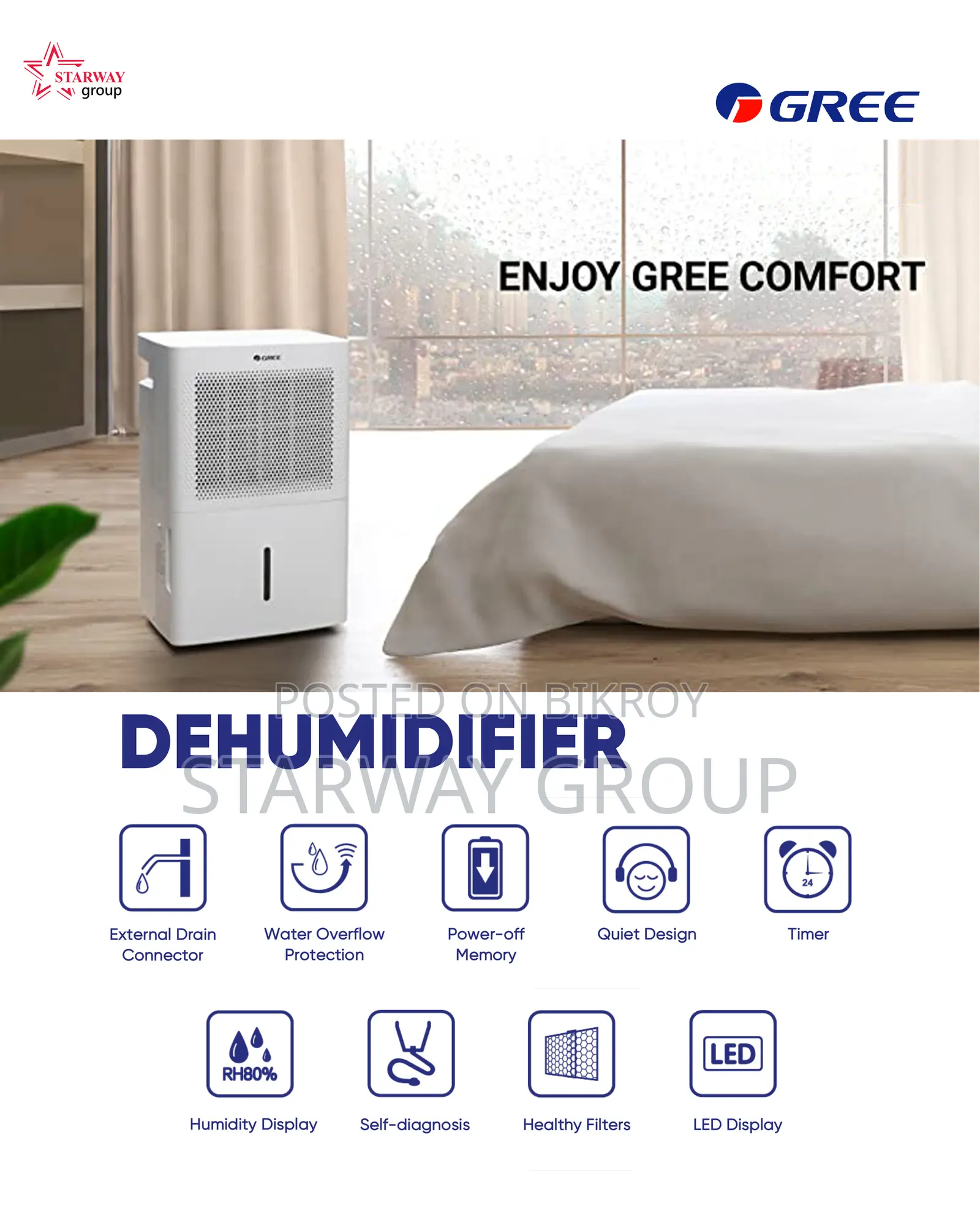 GD-40NL || Gree Brand Dehumidifier 40 Liter in Bangladesh.