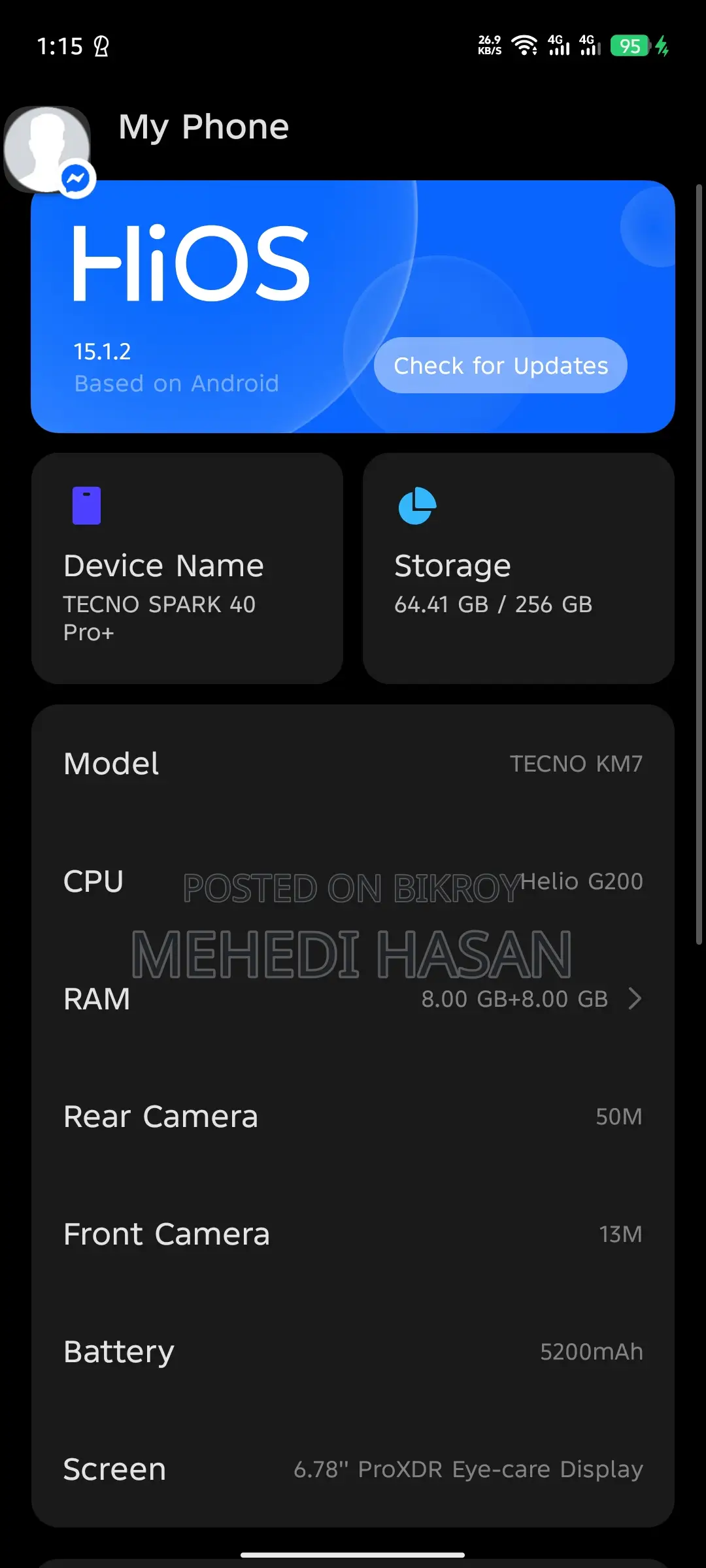 Tecno Spark 40 Pro+ . (Used)