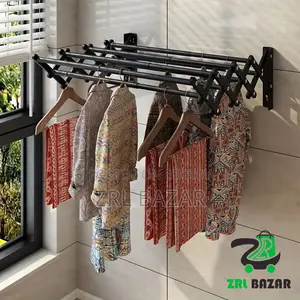 Wall Mounted Foldable Clothes Drying Hanger| Balcony Laundry Hanger