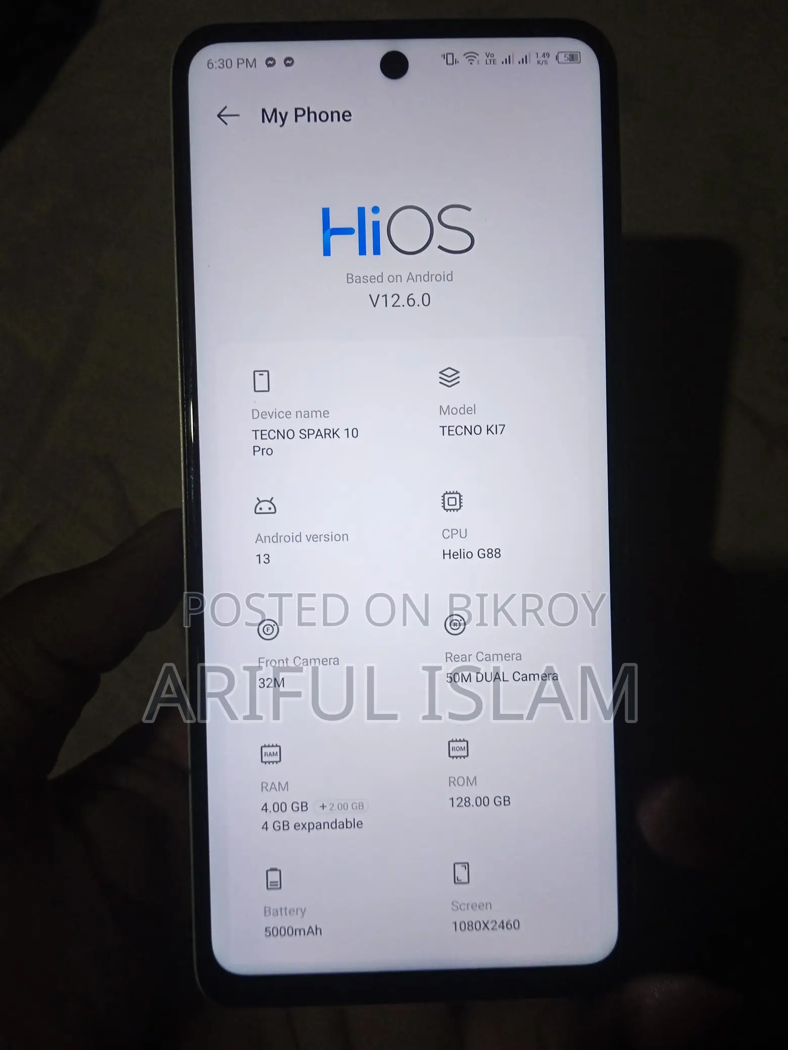 Tecno Spark 10 Pro 128GB (Used)