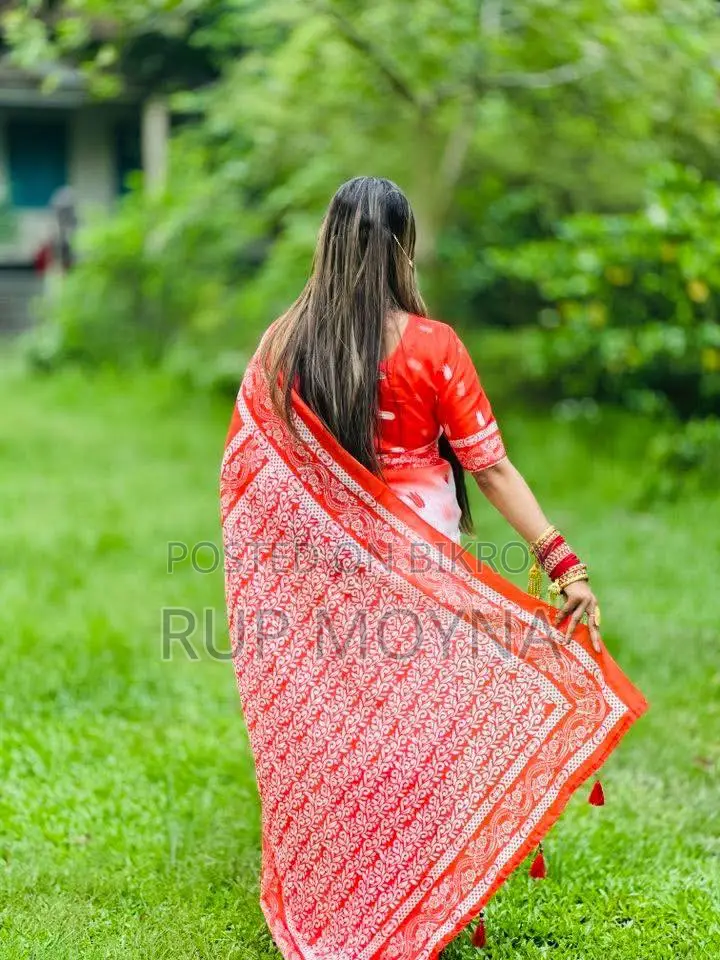 চান্দেরী সিল্ক শাড়ি ব্লাউজ পিসসহ