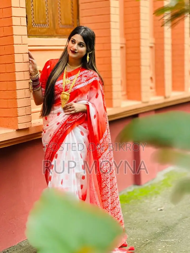 চান্দেরী সিল্ক শাড়ি ব্লাউজ পিসসহ