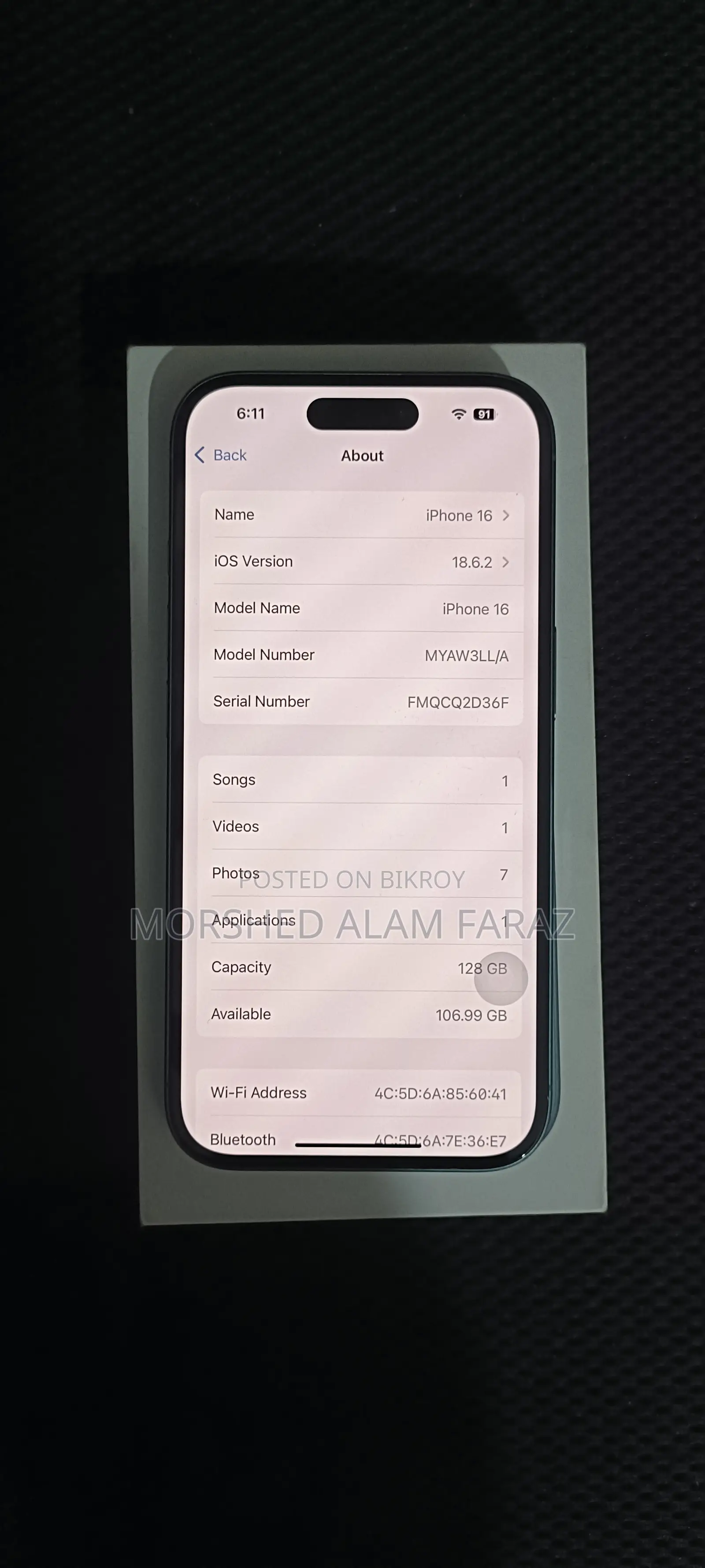 Apple iPhone 16 USA (LL/A) Variant (Used)