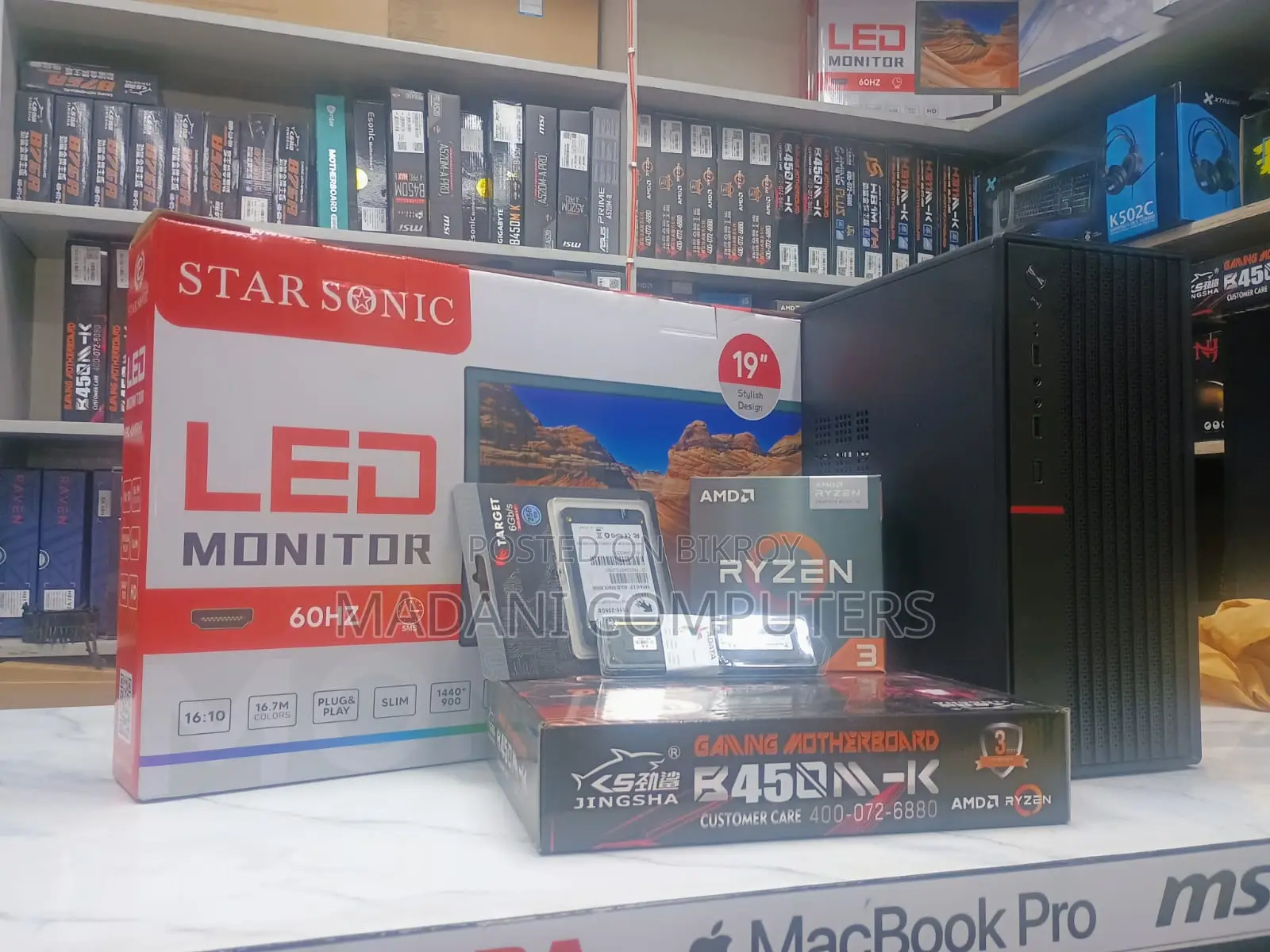 Gaming Ryzen 5 3400G 8GB Ram 128GB SSD-19" LED Graphics Vega 11