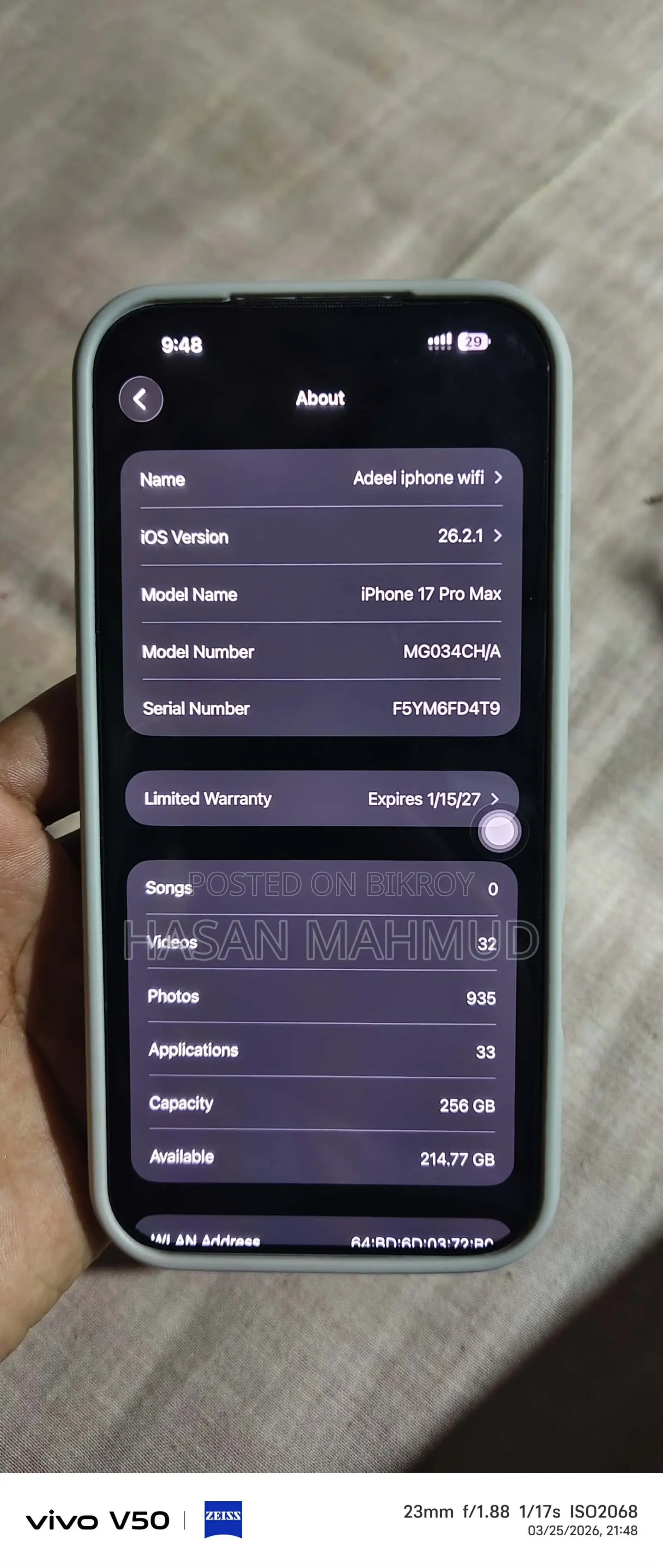 Apple iPhone 17 Pro Max LATEST (Used)